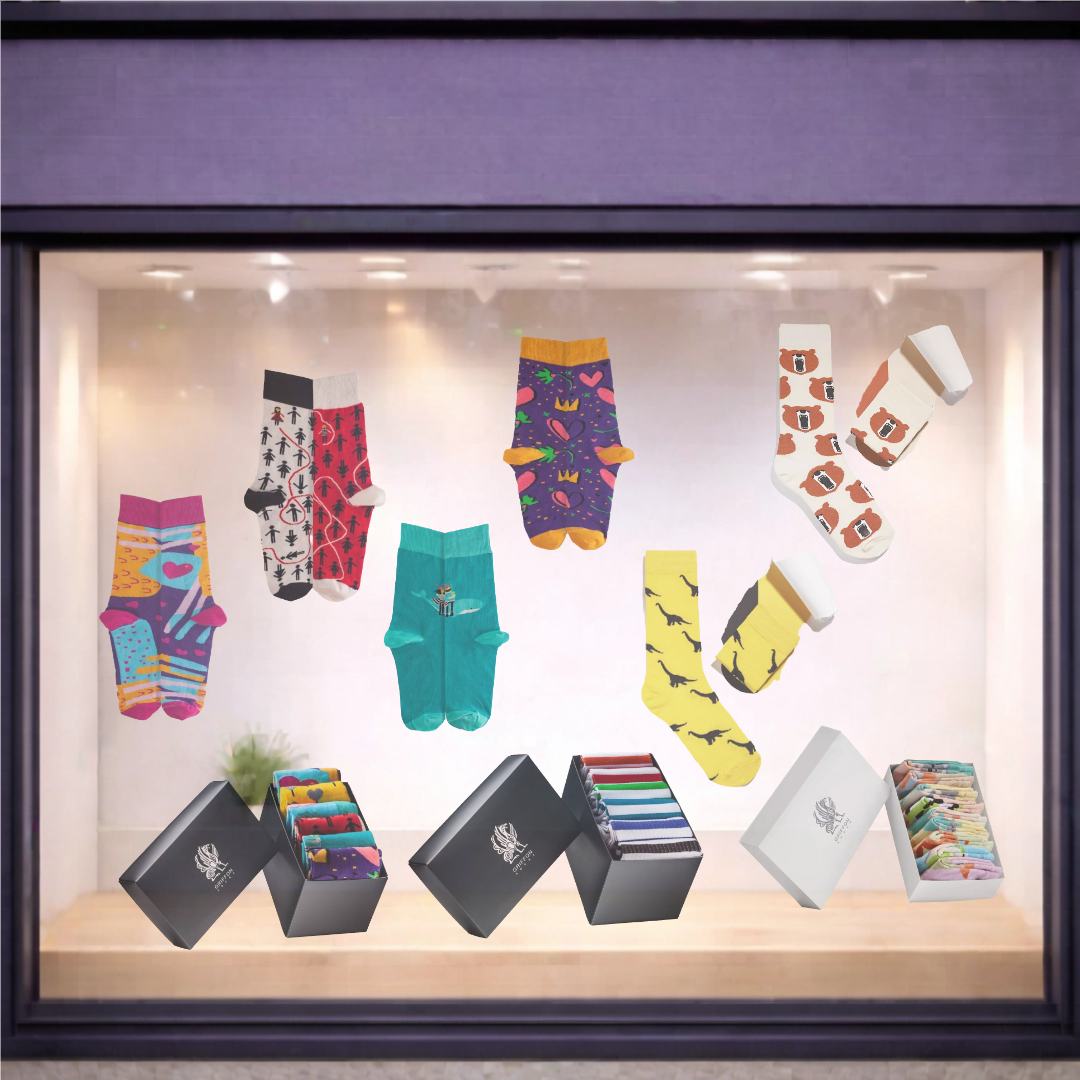 Bunte Socken Boxen