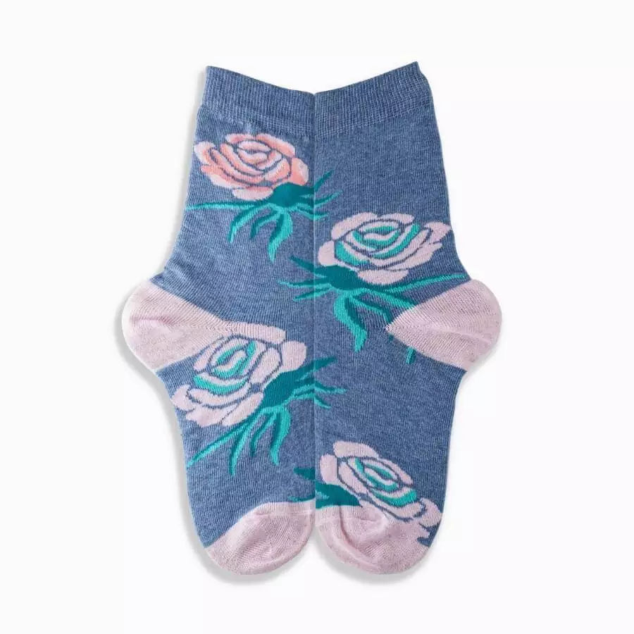 Griffon Bunte Damen Socken Flowers farbe jeans/rosa