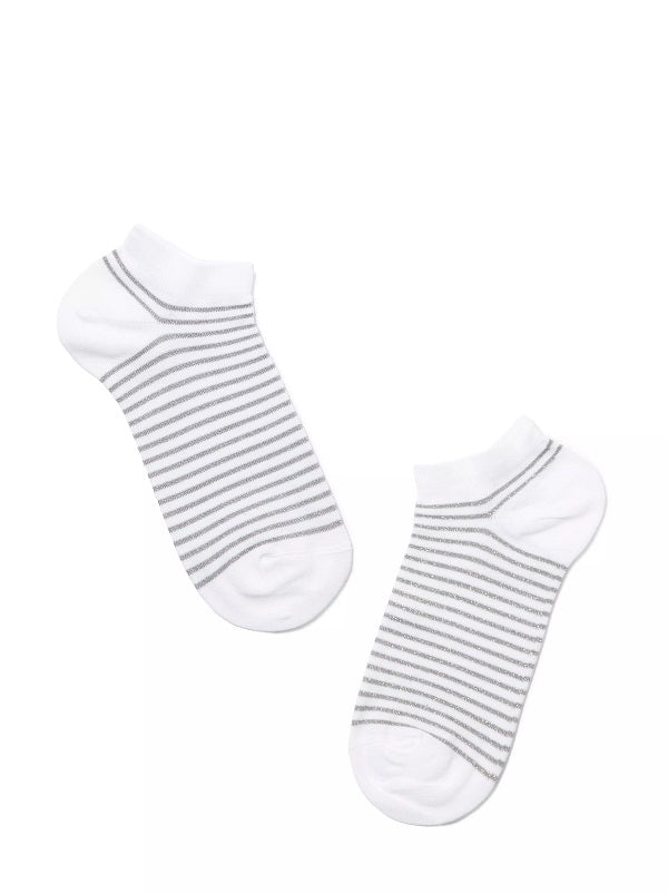 CONTE Sneaker Socken für Damen in Weiß mit Lurex