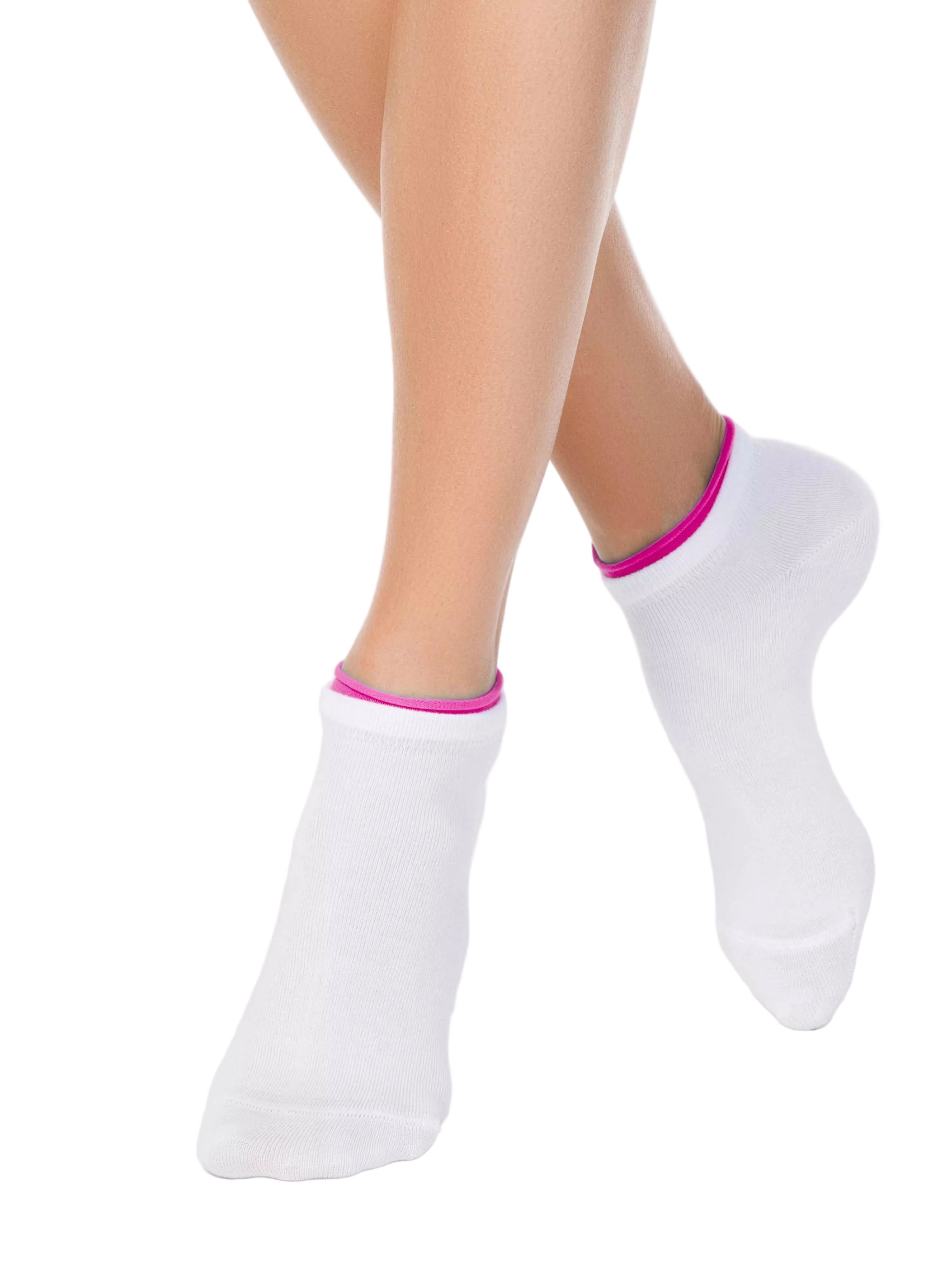 Conte Active Damen socken weiß-himbeerrosa