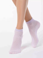 Conte Ajour Damen socken 15C81-077 mit Lochmuster pastellrosa