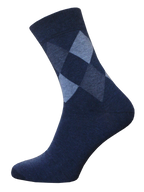 Klassische Herren Socken Argyle Karo dunkelblau melange