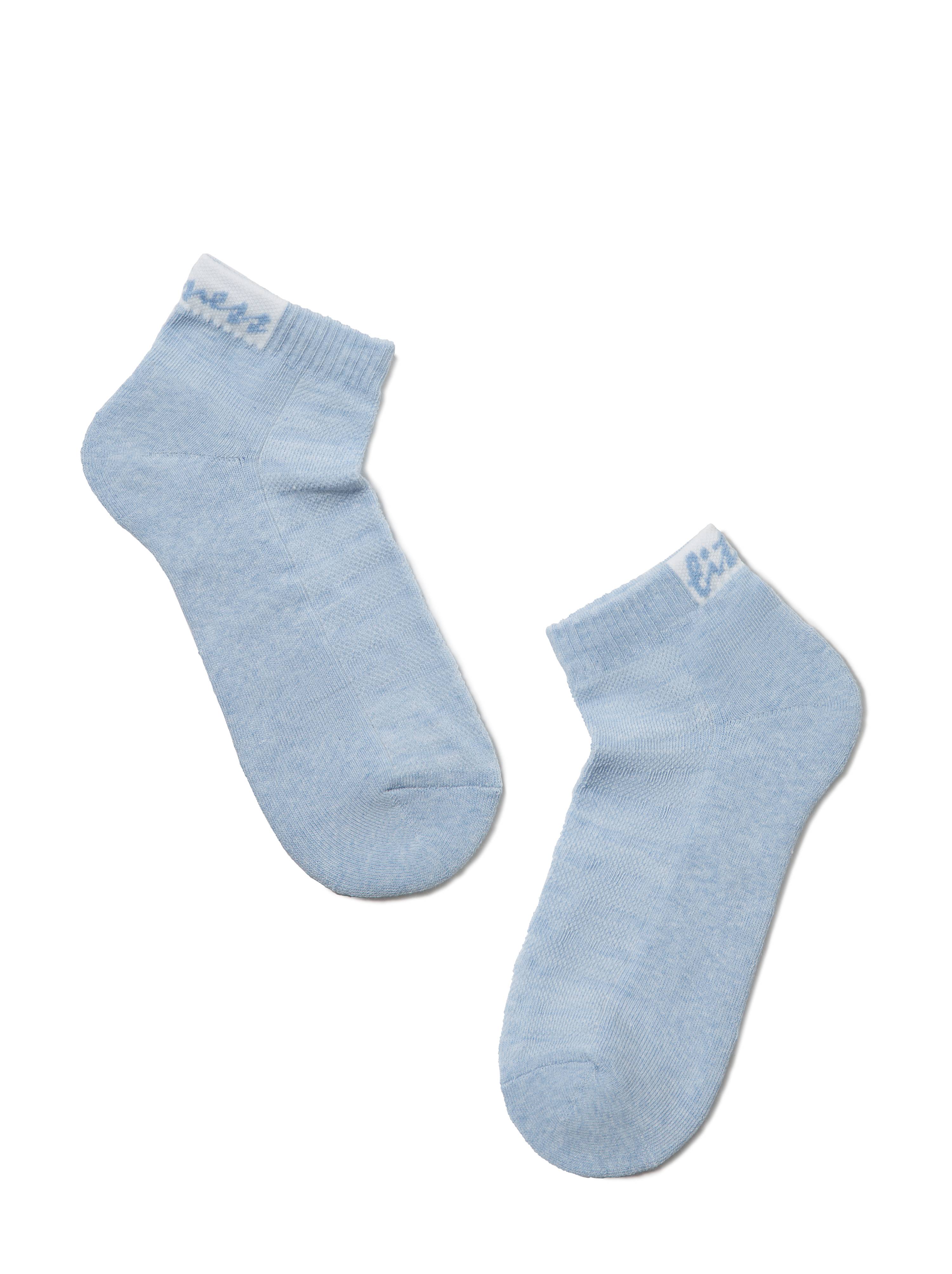 Sneakersocken für Damen CONTE mit Frotteesohle, Hellblau