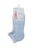 Sneakersocken für Damen CONTE mit Frotteesohle, Hellblau