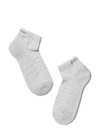 Sneakersocken für Damen CONTE mit Frotteesohle, Hellgrau