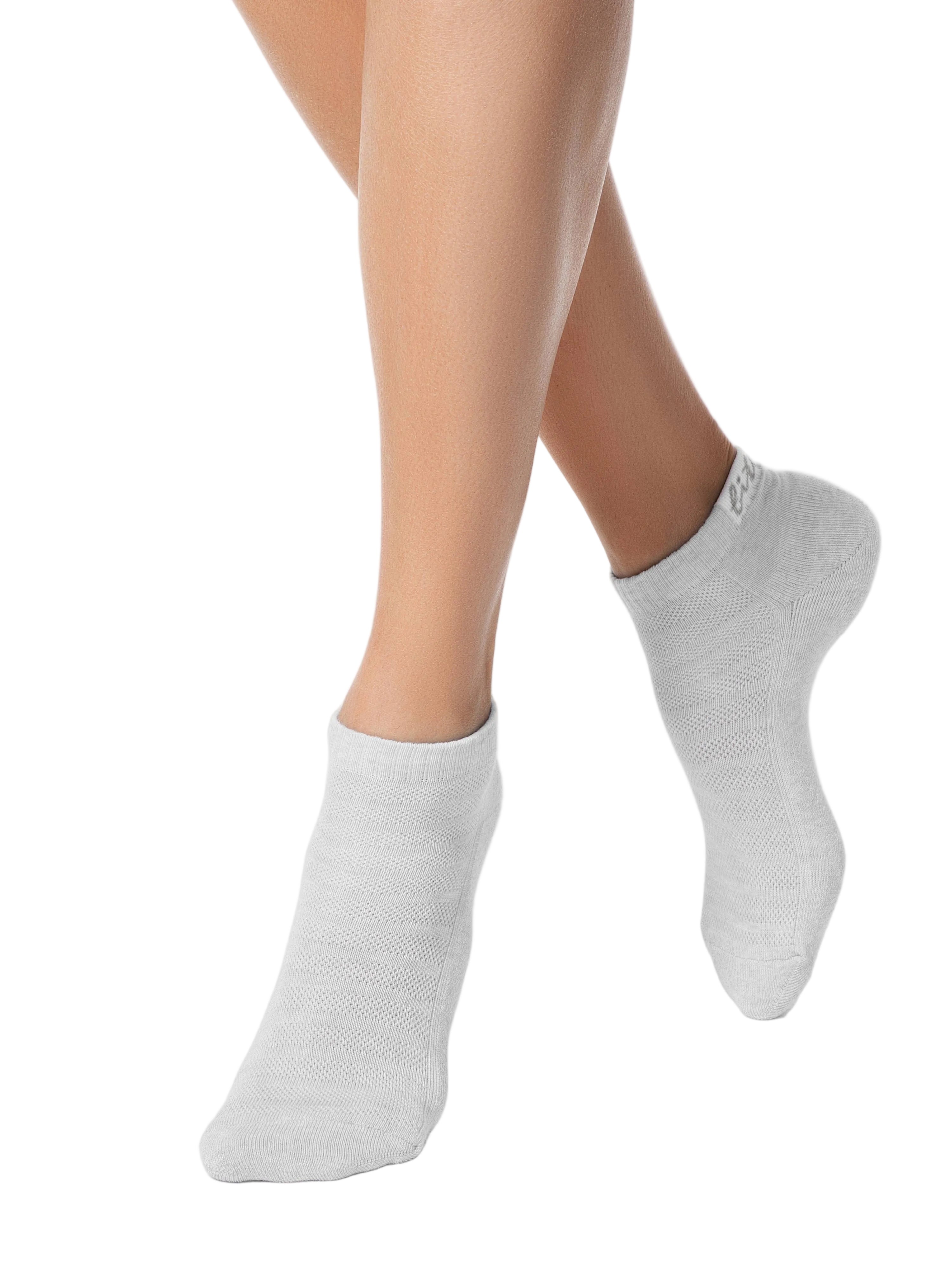 Sneakersocken für Damen CONTE mit Frotteesohle, Hellgrau