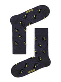 Lustige Herren Socken Dunkelgrau mit Tukane Motiv, Diwari Happy
