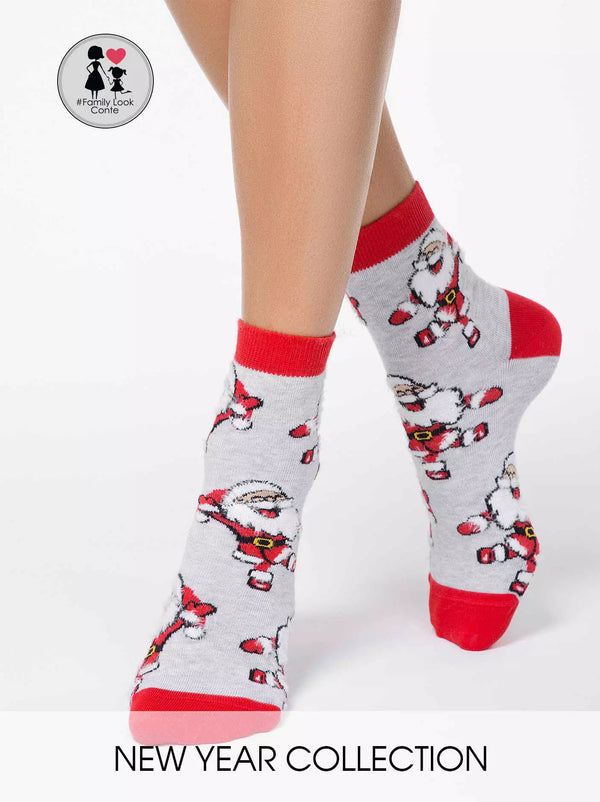 Damen Weihnachtssocken mit Santa Claus · Conte