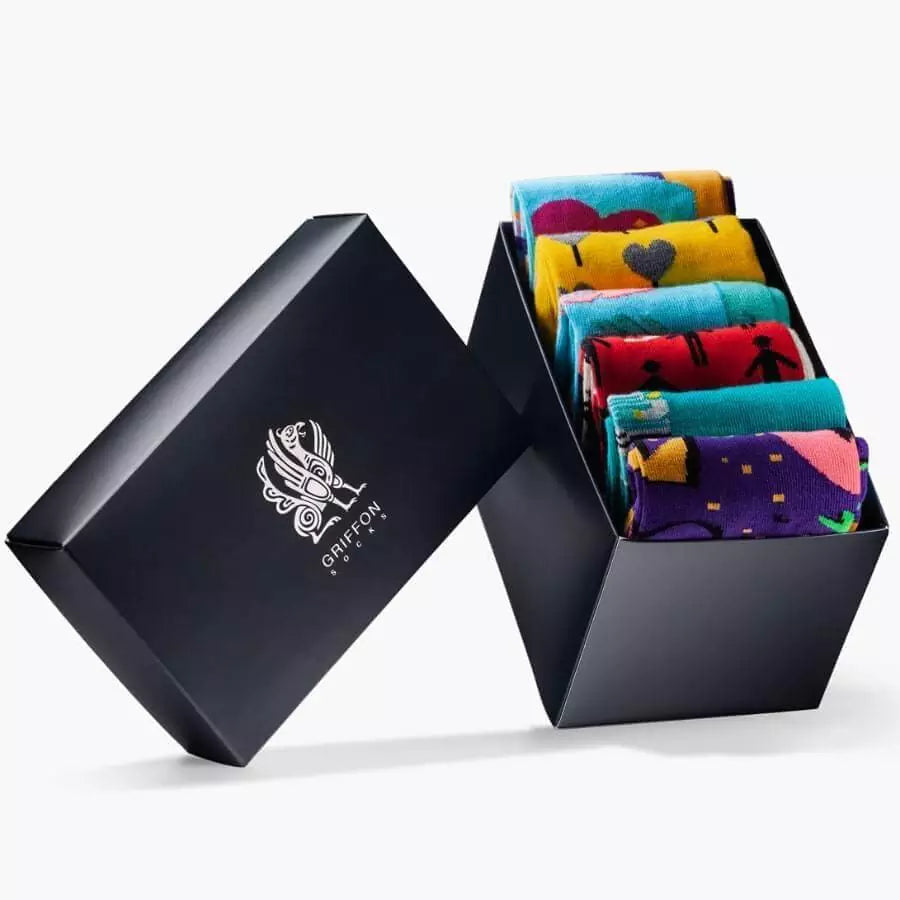 Bunte Socken Griffon Love Box 6 Paar