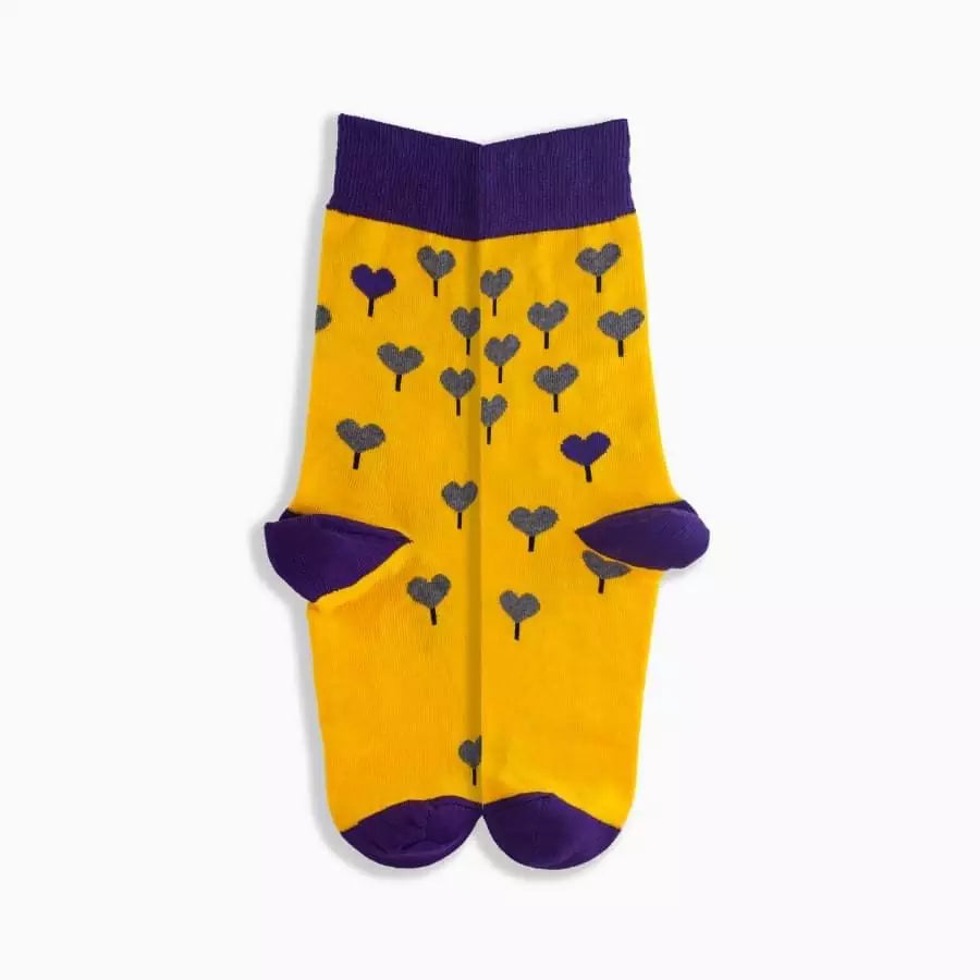 Griffon Bunte Socken Damen Love Box Farbe gelb/lila