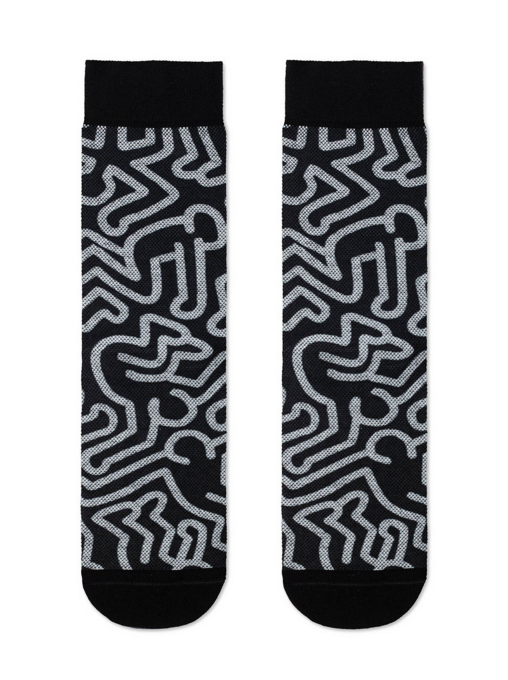 Ausgefallene Socken für Herren Diwari Happy mit Print Schwarz- Weiß