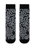 Ausgefallene Socken für Herren Diwari Happy mit Print Schwarz- Weiß