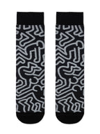 Ausgefallene Socken für Herren Diwari Happy mit Print Schwarz- Weiß