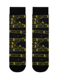 Ausgefallene Socken für Herren mit Print Schwarz- Gelb, Diwari Happy