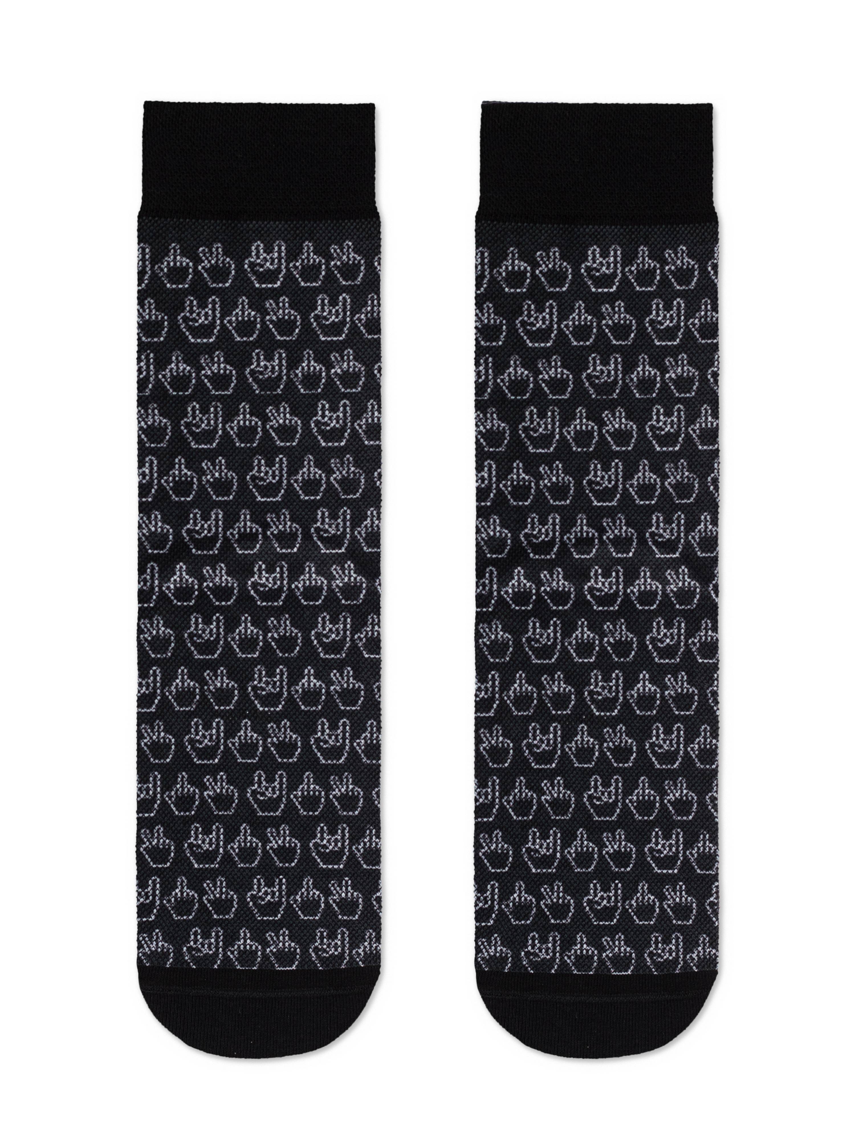 Ausgefallene Socken Diwari Happy mit Handgesten Motiv