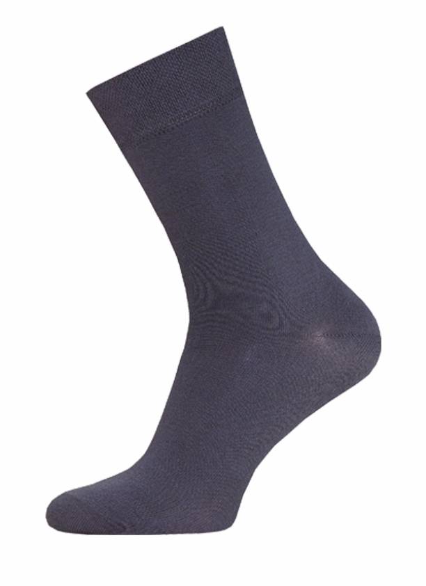 Klassische Herren Baumwollsocken ohne Muster, Grau, BCHK