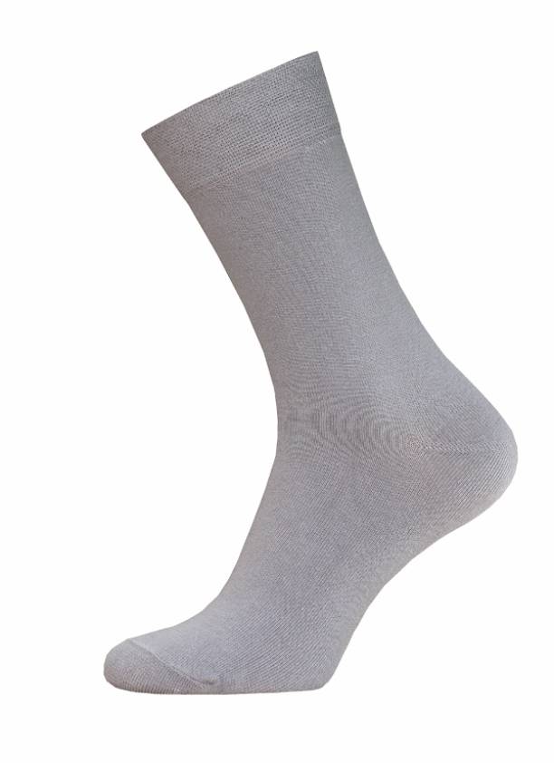 Klassische Herren Baumwollsocken ohne Muster, Hellgrau, BCHK