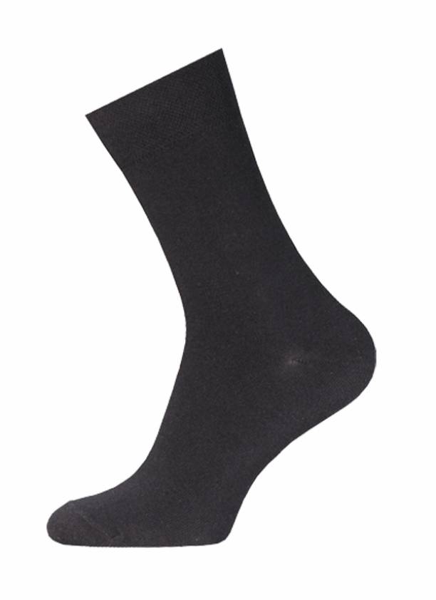 Klassische Herren Baumwollsocken ohne Muster, Schwarz, BCHK