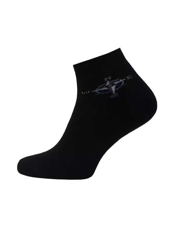 Kindersocken kurz 6-12 Jahre BCHK School 3060-834 mit Windrose Muster schwarz