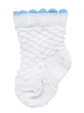 Kindersocken 0-2 Jahre BCHK Baby 3082-040 mit farbigem Bund weiß-blau