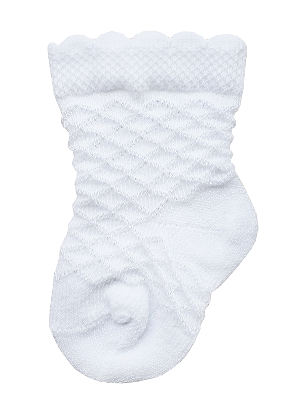 Kindersocken 0-2 Jahre BCHK Baby 3082-040 mit farbigem Bund weiß