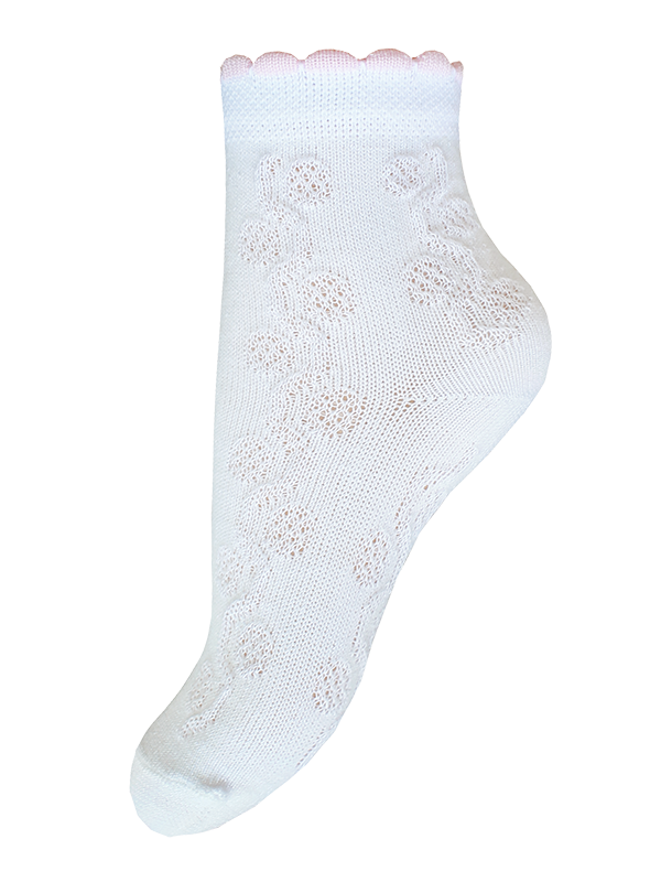 Kindersocken 2-6 Jahre BCHK Kids 3082-041 mit farbigem Bund weiß-rosa