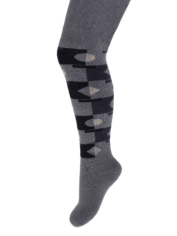 Kinderstrumpfhose 6-12 Jahre BCHK School 3265-464 mit Geometrie Muster hellgrau