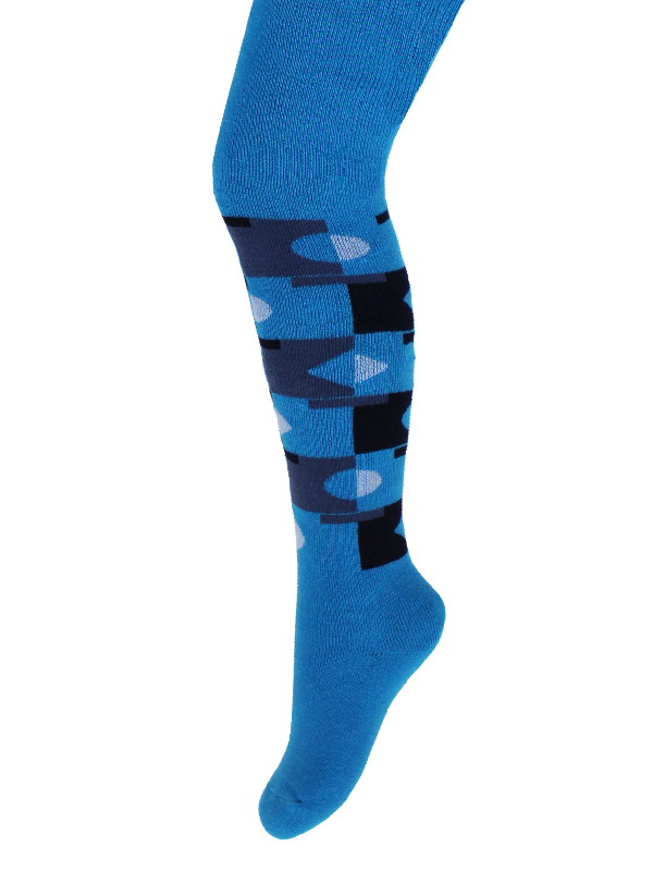 Kinderstrumpfhose 6-12 Jahre BCHK School 3265-464 mit Geometrie Muster türkis