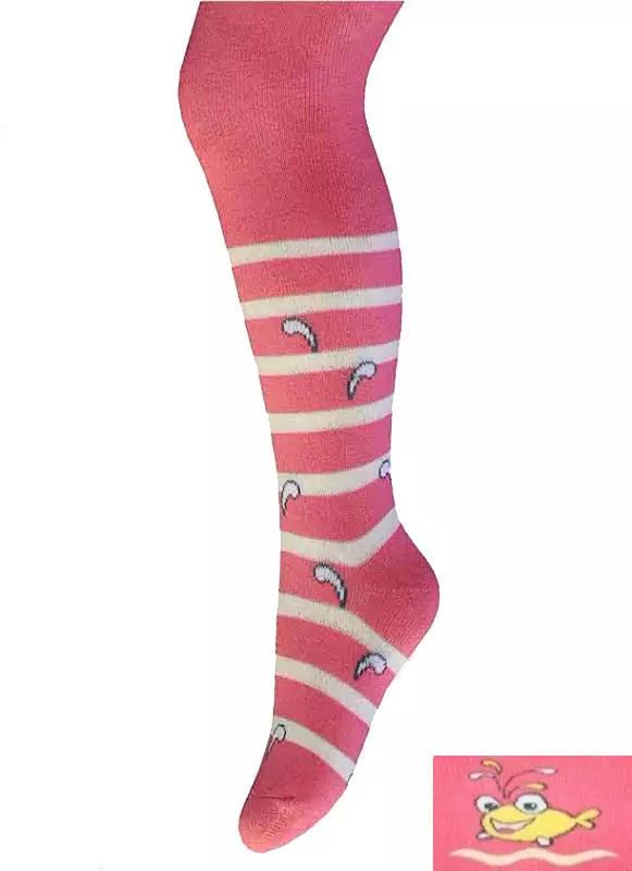 Baby Strumpfhosen 0-2 Jahre BCHK 3265-814 mit Delfine Muster pfirsich
