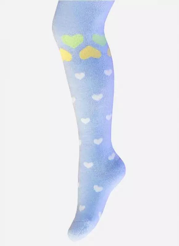 Kinderstrumpfhose 2-6 Jahre BCHK Kids 3265-816 mit Herzen Motiv hellblu