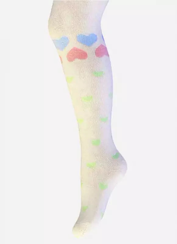 Kinderstrumpfhose 2-6 Jahre BCHK Kids 3265-816 mit Herzen Motiv weiss