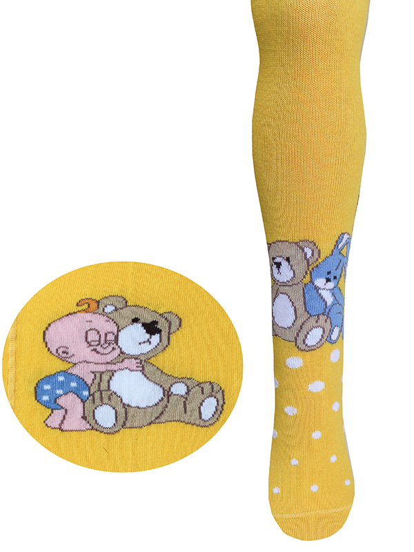 Kinder Strumpfhose 0-2 Jahre BCHK Baby 3280-849 gelb mit Muster
