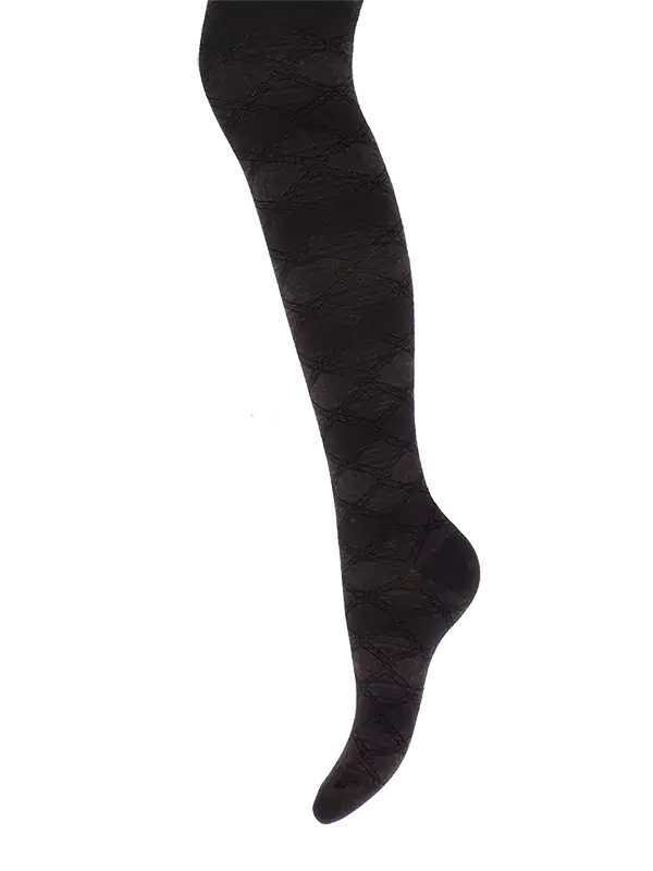 Kinderstrumpfhose 6-12 Jahre BCHK School 3285-111 mit Ornament Motiv braun
