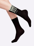 Lange Socken Conte - Schwarz, Glow Style Motiv "Hype, New Style"