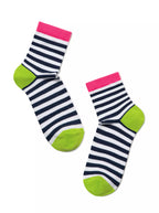 Conte Classic bunte Damen socken 7C22-087_1 weiß-schwarz-pink-gruen