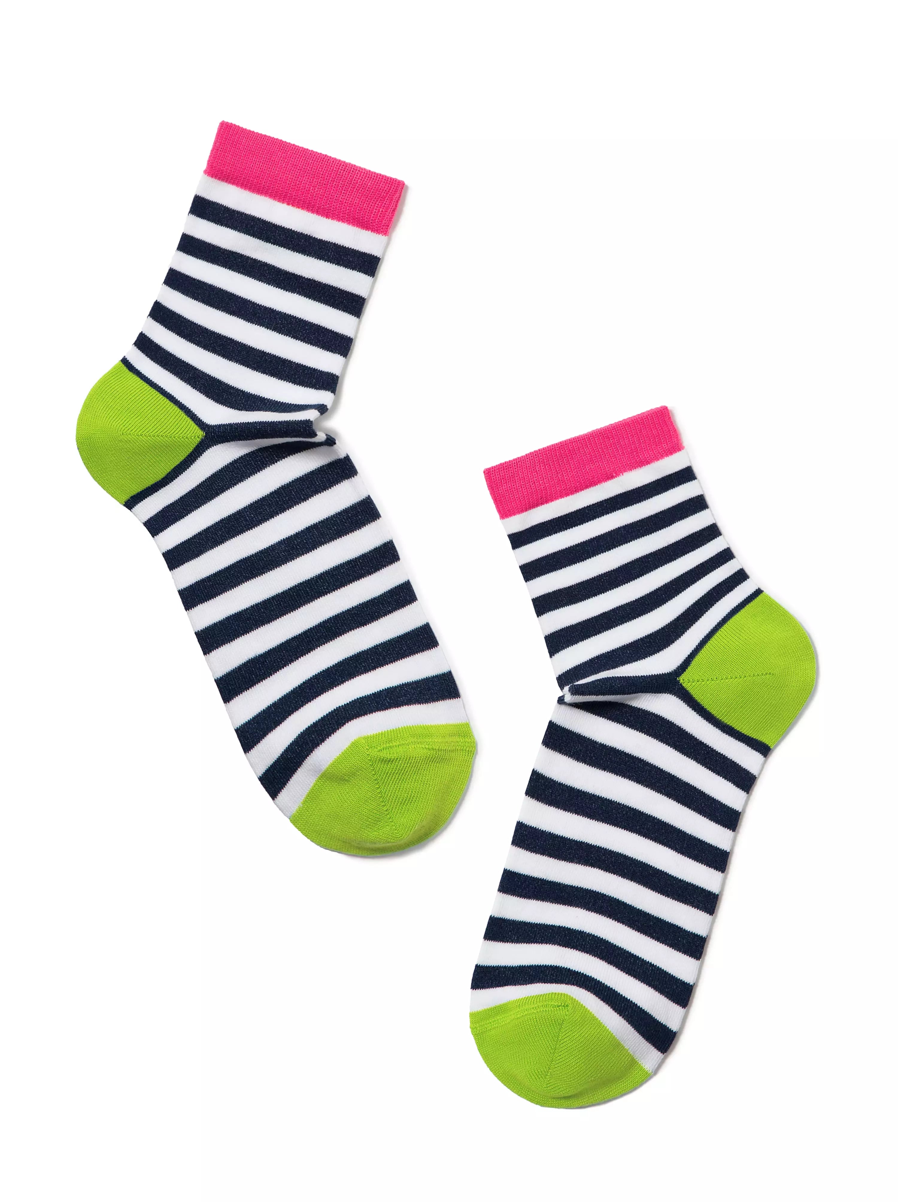 Conte Classic bunte Damen socken 7C22-087_1 weiß-schwarz-pink-gruen