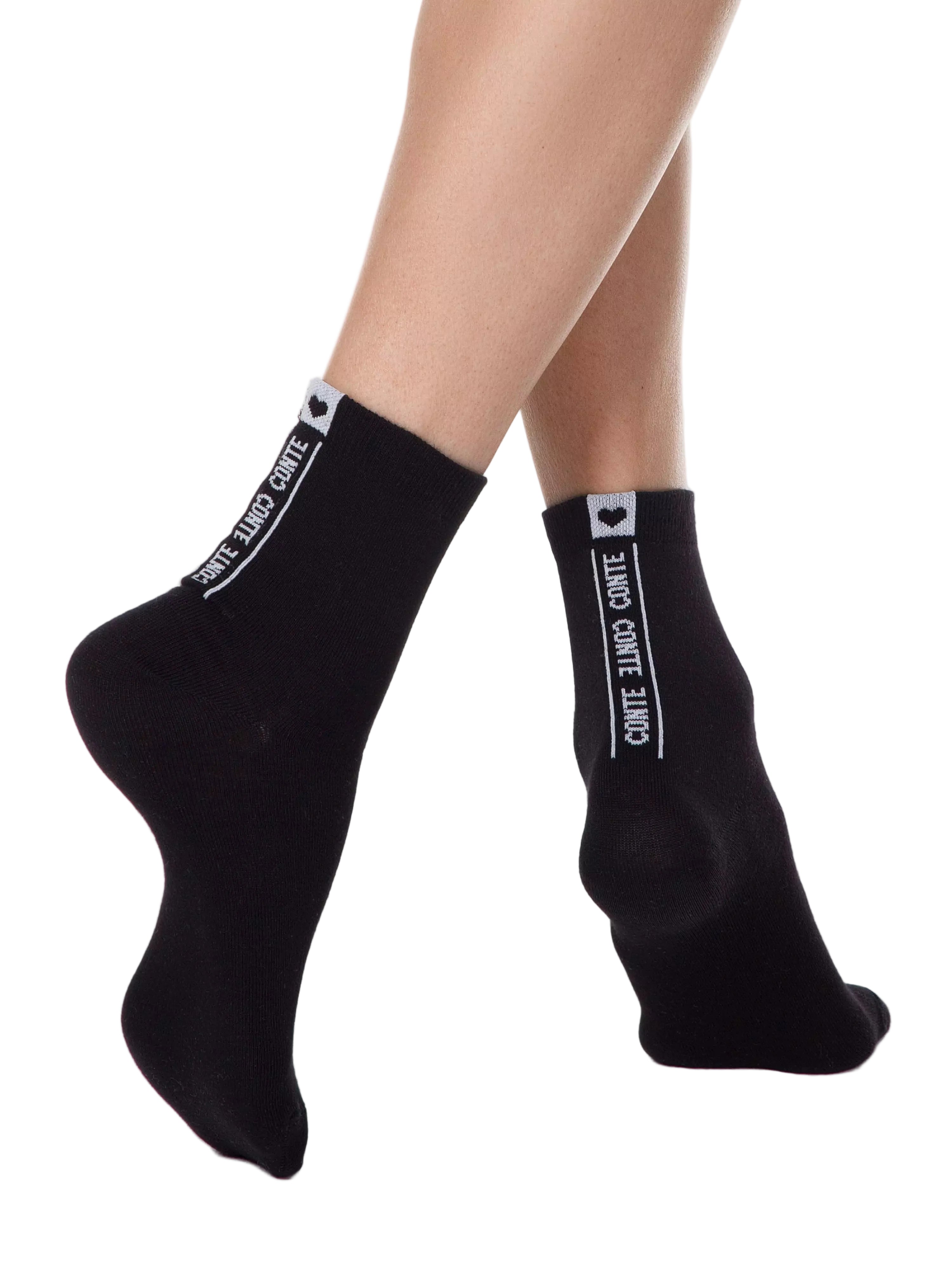 Damen Socken Conte Classic schwarz mit Logo