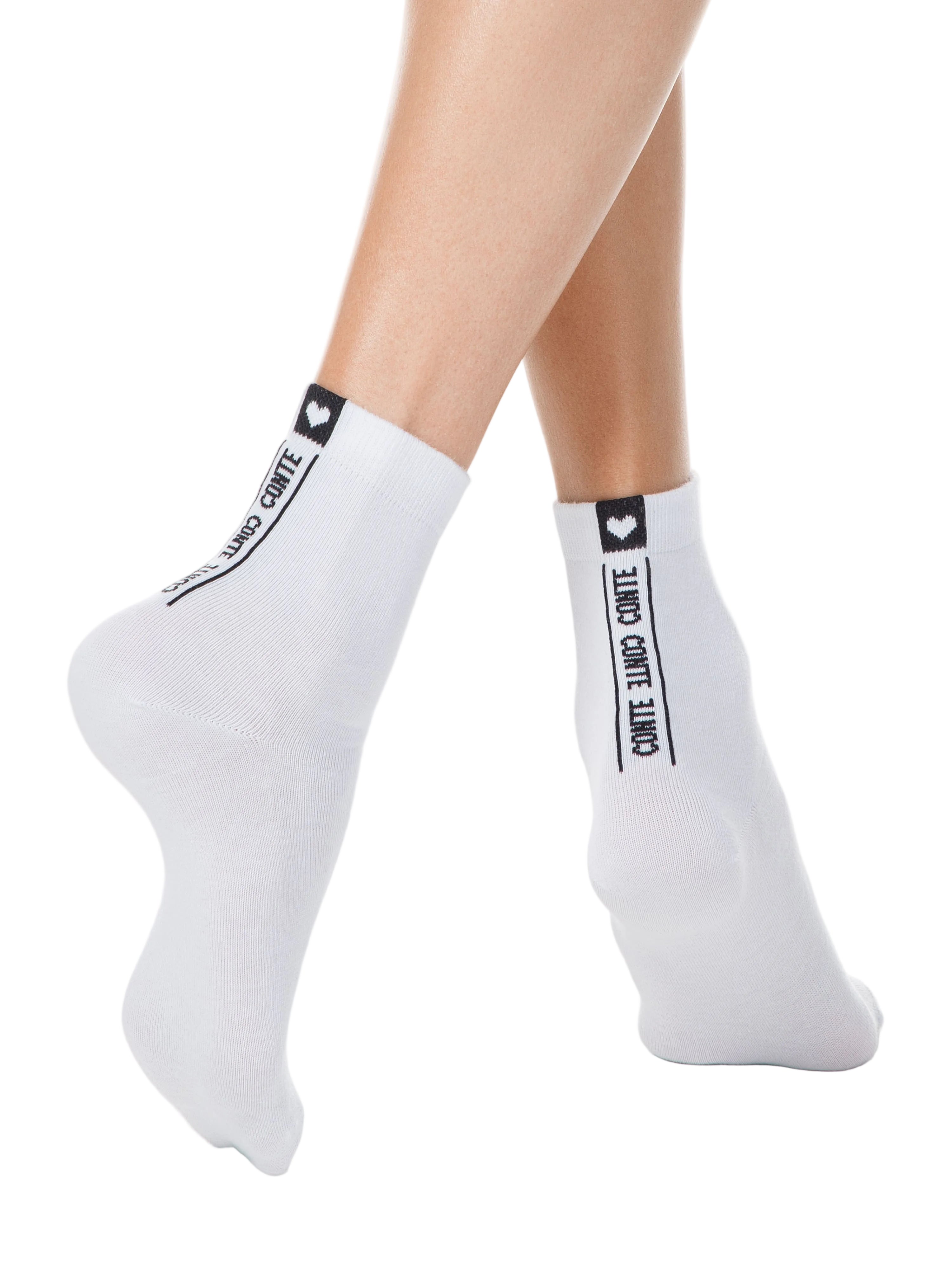 Damen Socken Conte Classic weiß mit Logo
