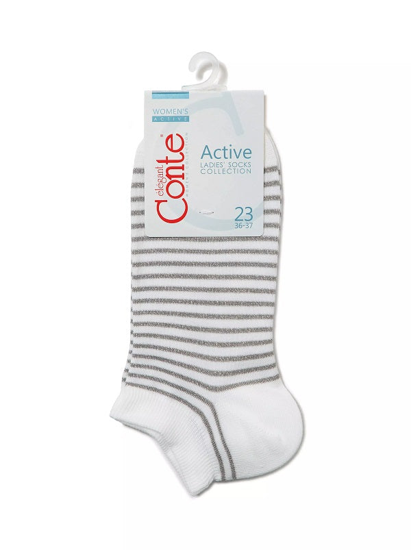 CONTE Sneaker Socken für Damen in Weiß mit Lurex