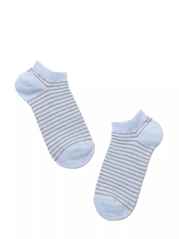 CONTE Sneaker Socken für Damen in Hellblau mit Lurex