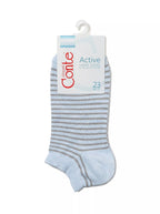 CONTE Sneaker Socken für Damen in Hellblau mit Lurex