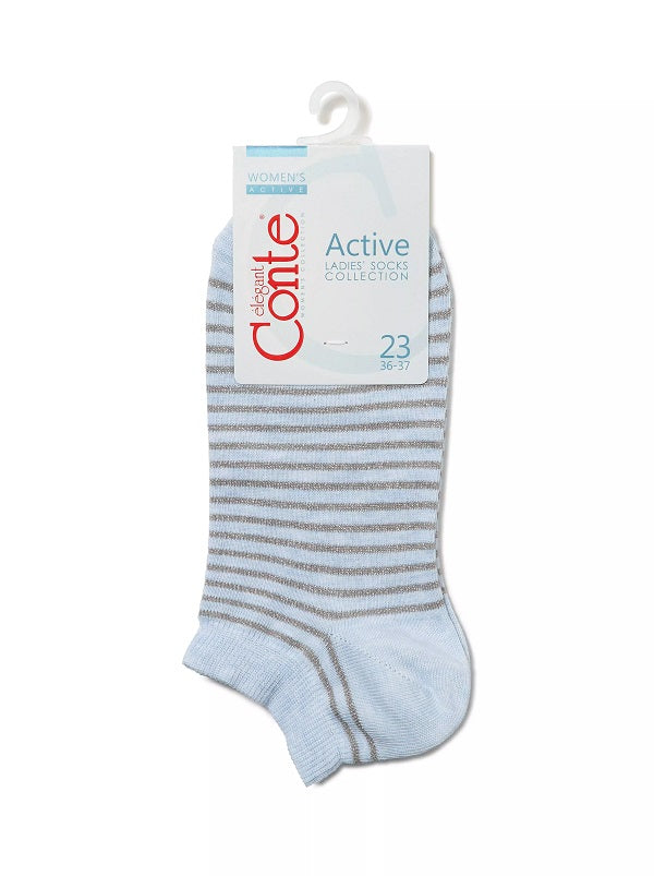 CONTE Sneaker Socken für Damen in Hellblau mit Lurex