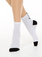 Damen Socken mit 3D Katze weiß Conte getragen