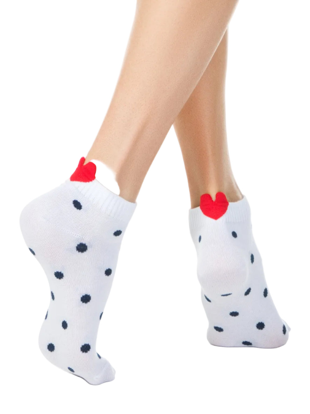 Sneakersocken für Damen, mit Herzchen, gepunktet, Conte