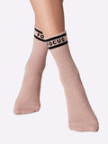 Lange Socken mit Ajourmuster Puderrosa " Focus - Here"