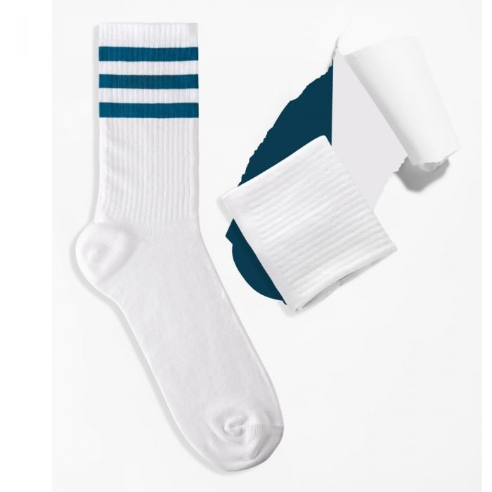 Tennissocken Griffon Stripes farbe weiss/dunkelblau