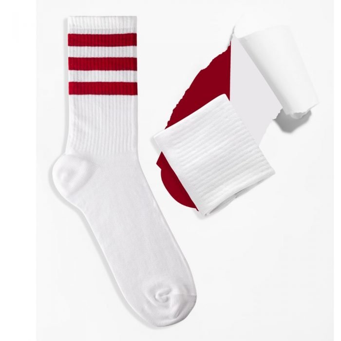 Tennissocken Griffon Stripes farbe weiss/dunkelblau