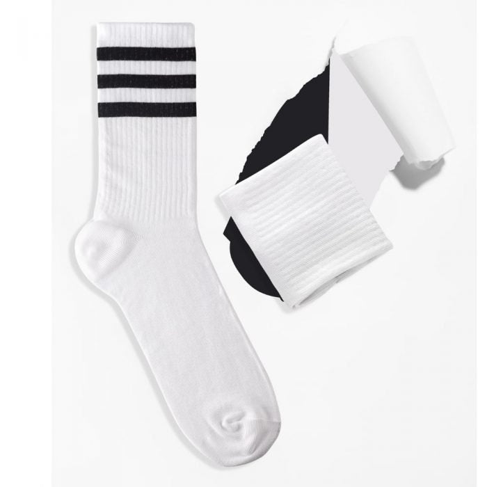 Tennissocken Griffon Stripes farbe weiss/schwarz