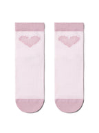 rosa Damensocken mit Herz-Motiv