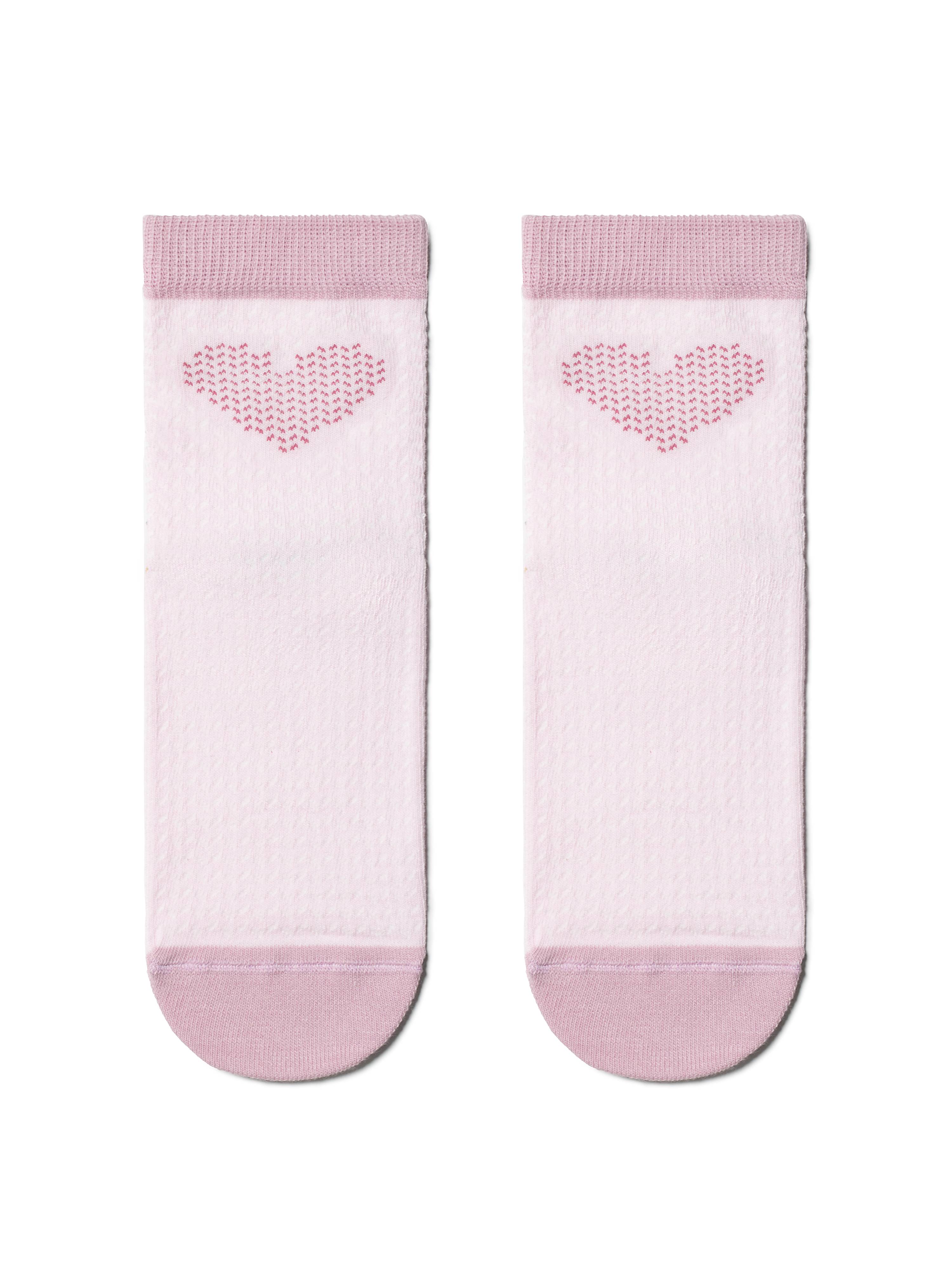 rosa Damensocken mit Herz-Motiv
